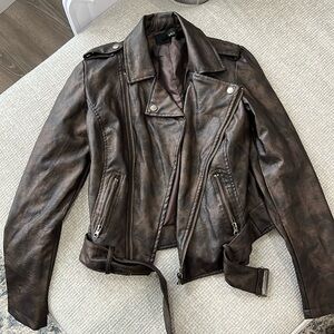 Brown faux leather jacket